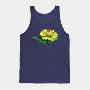 Skipper on Yellow Zinnia Tank Top